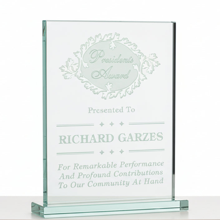 Jade Crystal Standing Plaque